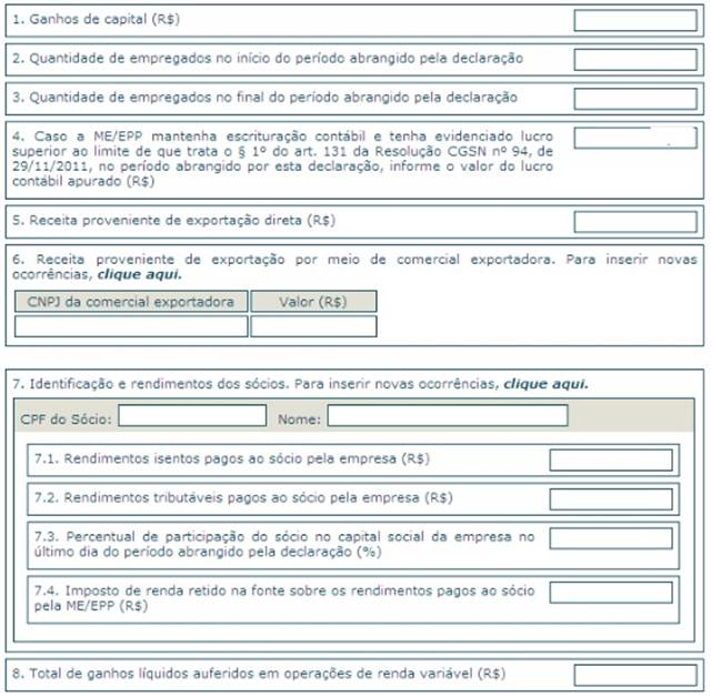 DEFIS Identificacao e rendimento dos socios