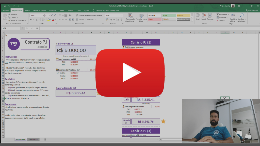 Calculadora CLT PJ - Demonstração de como usar. Tutorial.